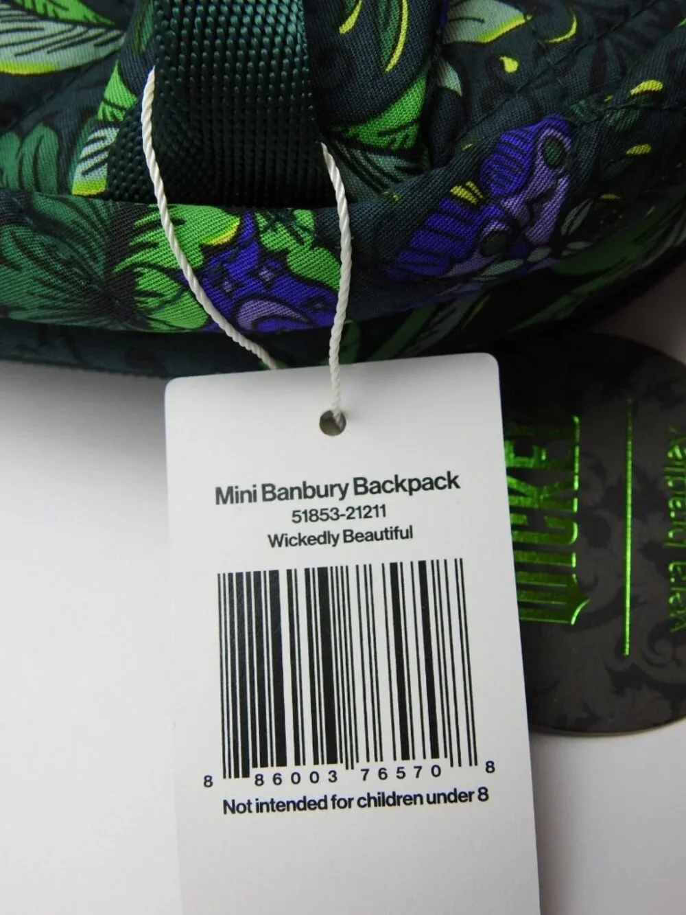 New Vera Bradley Wicked Mini Banbury Backpack NWT Green Purple Quilted